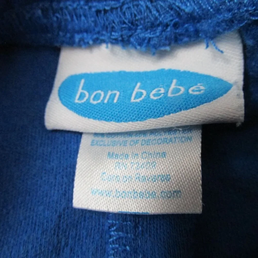 Bon Bebe 2 Pc T Shirt Pants Outfit Boy Size 3-6M Blue Orange #10 Home Run Hitter